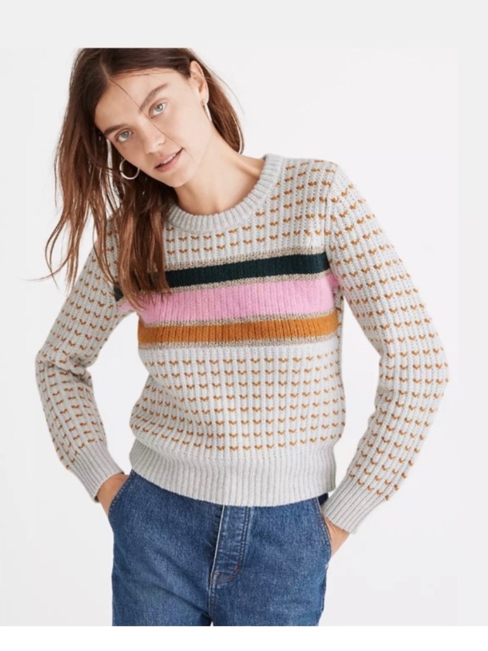 Madewell Striped Barfield Sweater